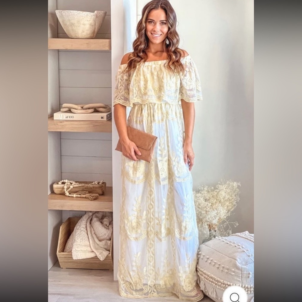 White and Gold Maxi